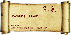 Hornung Hunor névjegykártya